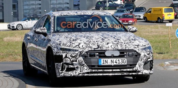 Audi S7 2018 снова замечен на испытаниях