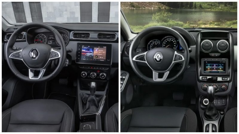 Фото: Салон слева — Renault Arkana, справа — Renault Duster, источник: Renault