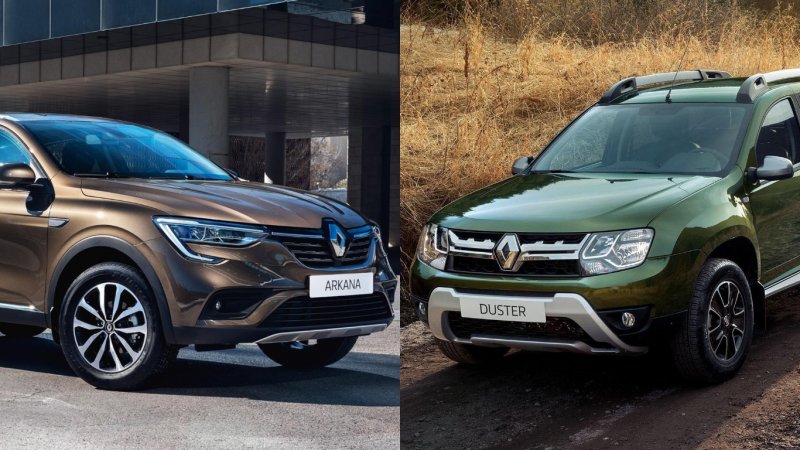 Фото: Слева — Renault Arkana, справа — Renault Duster, источник: Renault