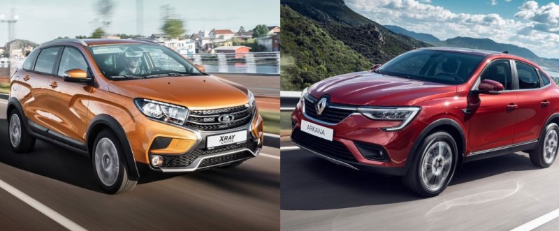 Фото: слева — LADA XRay Cross, справа — Renault Arkana, источник: «АвтоВАЗ», Renault